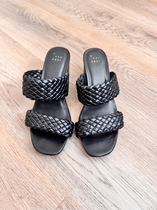 a new day Shoes - a new day Black Braided Double-Strap Heeled Sandals